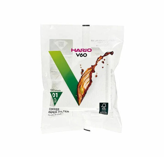 Hario V60 Filtros Papel Blanqueado - 100 units